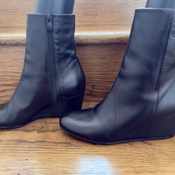 Vince Wedge Bootie Black Made in Italy 8.5 - Picture 3 of 12
